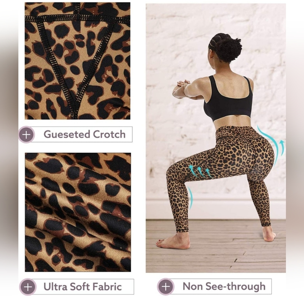 NEW Ultra Soft High Waist Tummy Control Leopard Print Leggings
